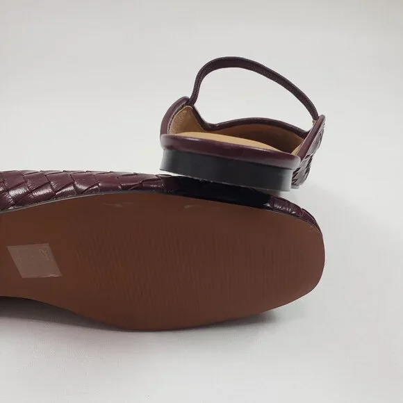 Madewell Burgundy Woven Leather Mary Jane Flats - Picture 15 of 16